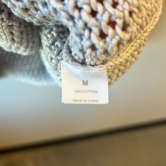 Kokun sweater green and grey medium cotton vneck - Picture 5 of 7